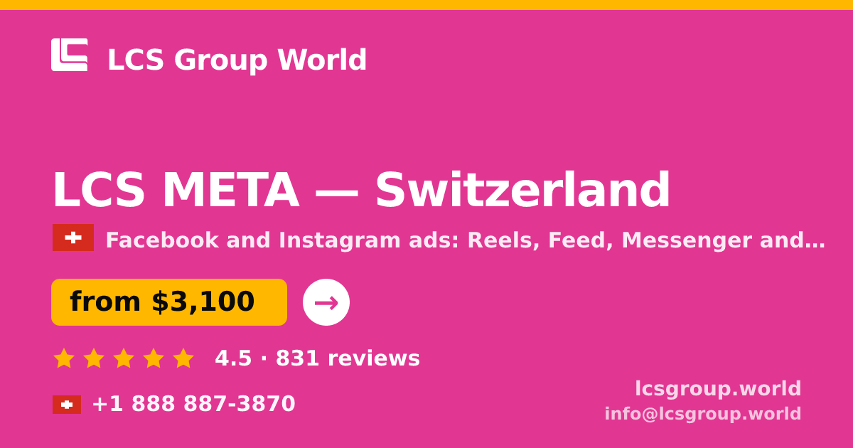 LCS META in Switzerland — from $3,100/mo, rated 4.5/5 by 831 clients. LCS Group World.