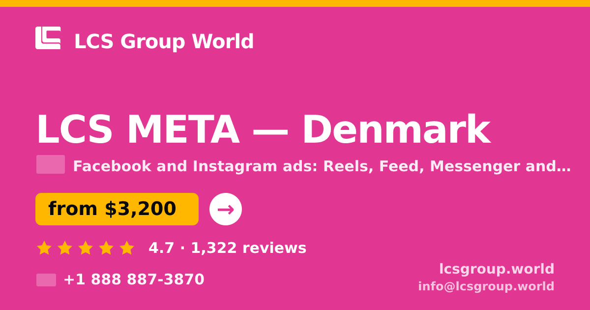 LCS META in Denmark — from $3,200/mo, rated 4.7/5 by 1322 clients. LCS Group World.