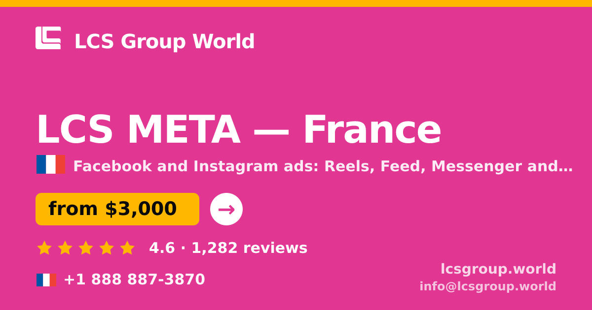 LCS META in France — from $3,000/mo, rated 4.6/5 by 1282 clients. LCS Group World.