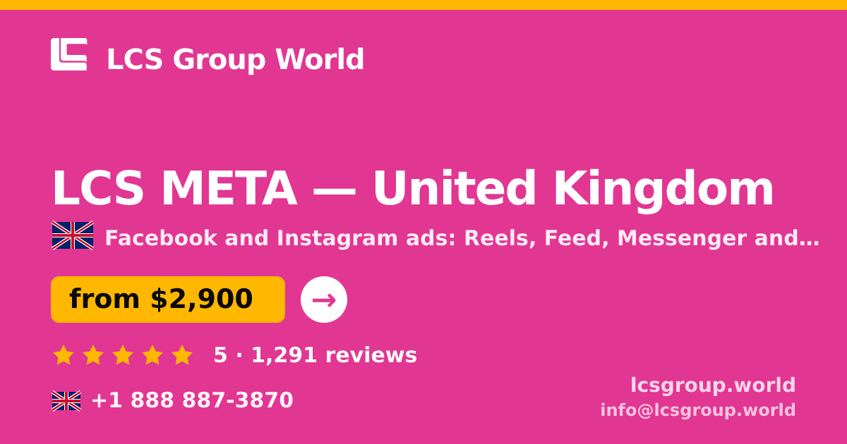 LCS META in United Kingdom — from $2,900/mo, rated 5/5 by 1291 clients. LCS Group World.