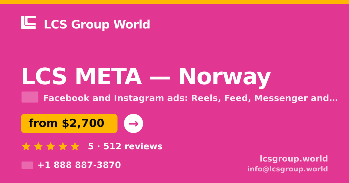 LCS META in Norway — from $2,700/mo, rated 5/5 by 512 clients. LCS Group World.