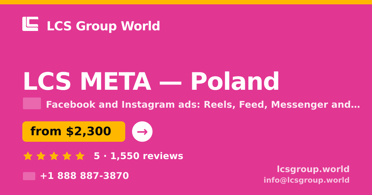 LCS META in Poland — from $2,300/mo, rated 5/5 by 1550 clients. LCS Group World.