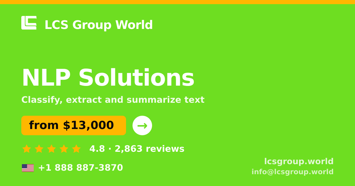 NLP Solutions in the USA — from $13,000, rated 4.8/5 by 2863 clients. LCS Group World.
