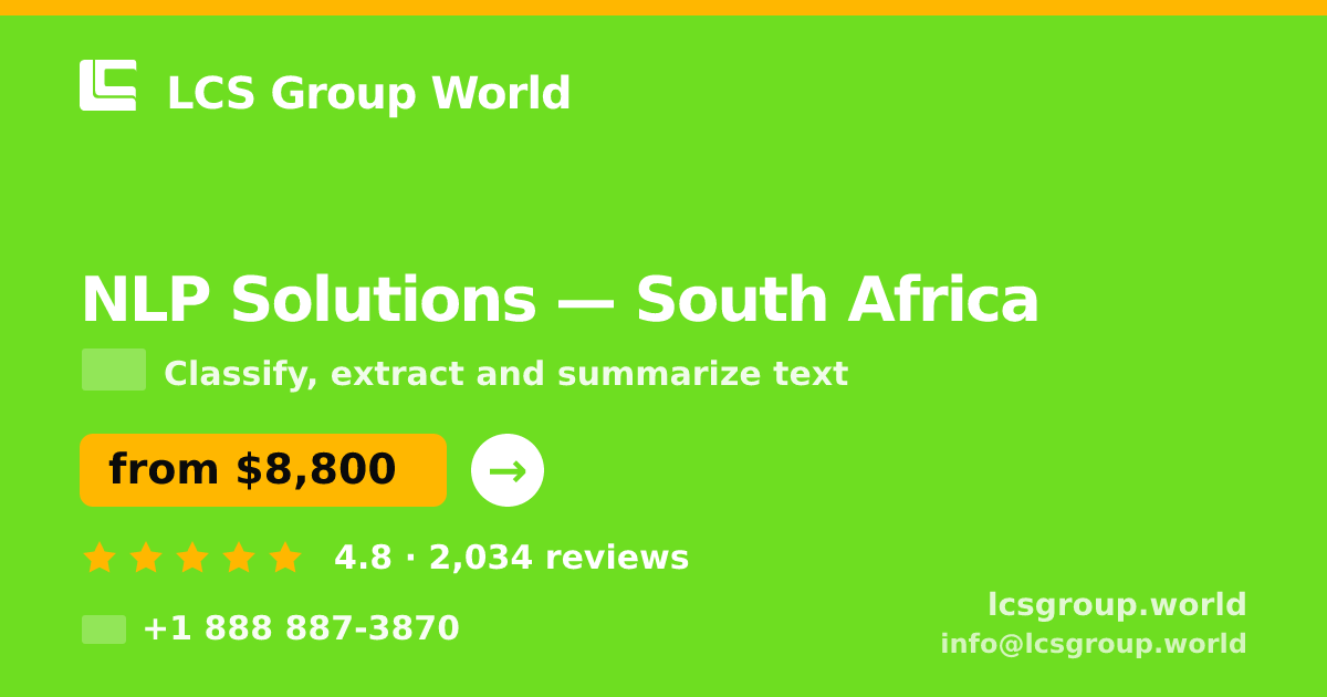 NLP Solutions in South Africa — from $8,800, rated 4.8/5 by 2034 clients. LCS Group World.