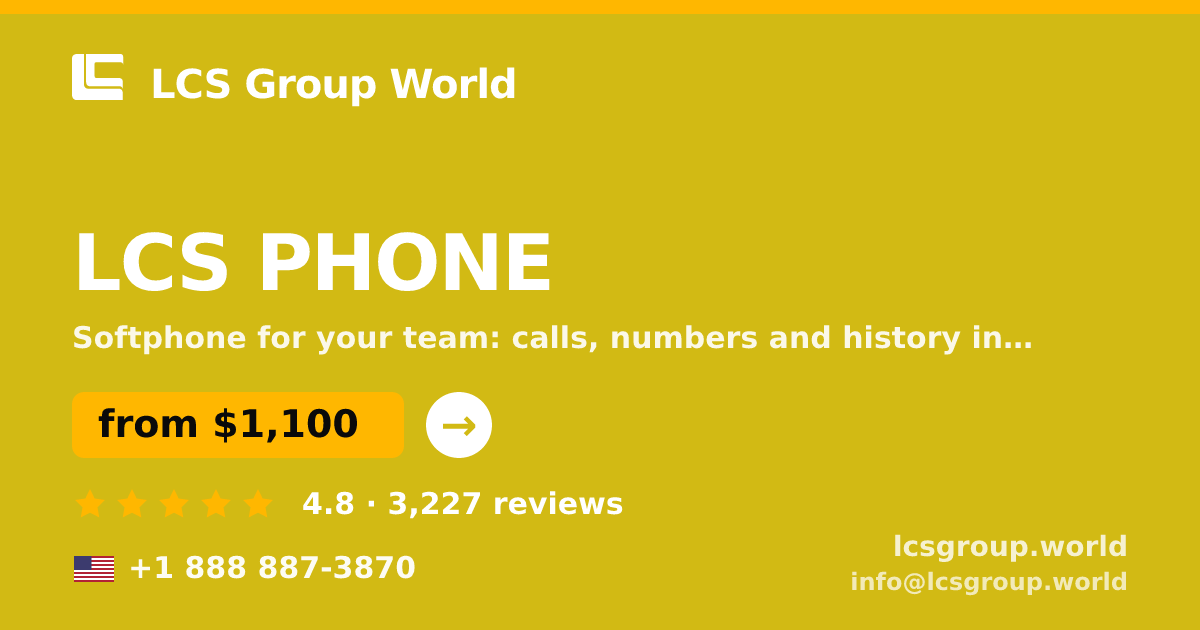 LCS PHONE in the USA — from $1,100/mo, rated 4.8/5 by 3227 clients. LCS Group World.