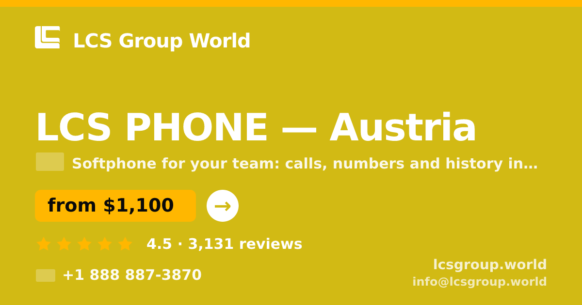 LCS PHONE in Graz — from $850/mo, rated 4.7/5 by 987 clients. LCS Group World.