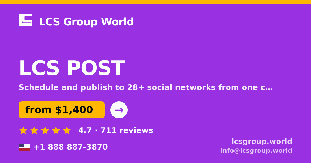 LCS POST in the USA — from $1,400/mo, rated 4.7/5 by 711 clients. LCS Group World.