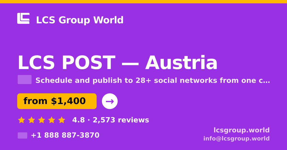 LCS POST in Austria — from $1,400/mo, rated 4.8/5 by 2573 clients. LCS Group World.