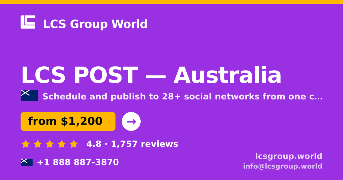 LCS POST in Australia — from $1,200/mo, rated 4.8/5 by 1757 clients. LCS Group World.