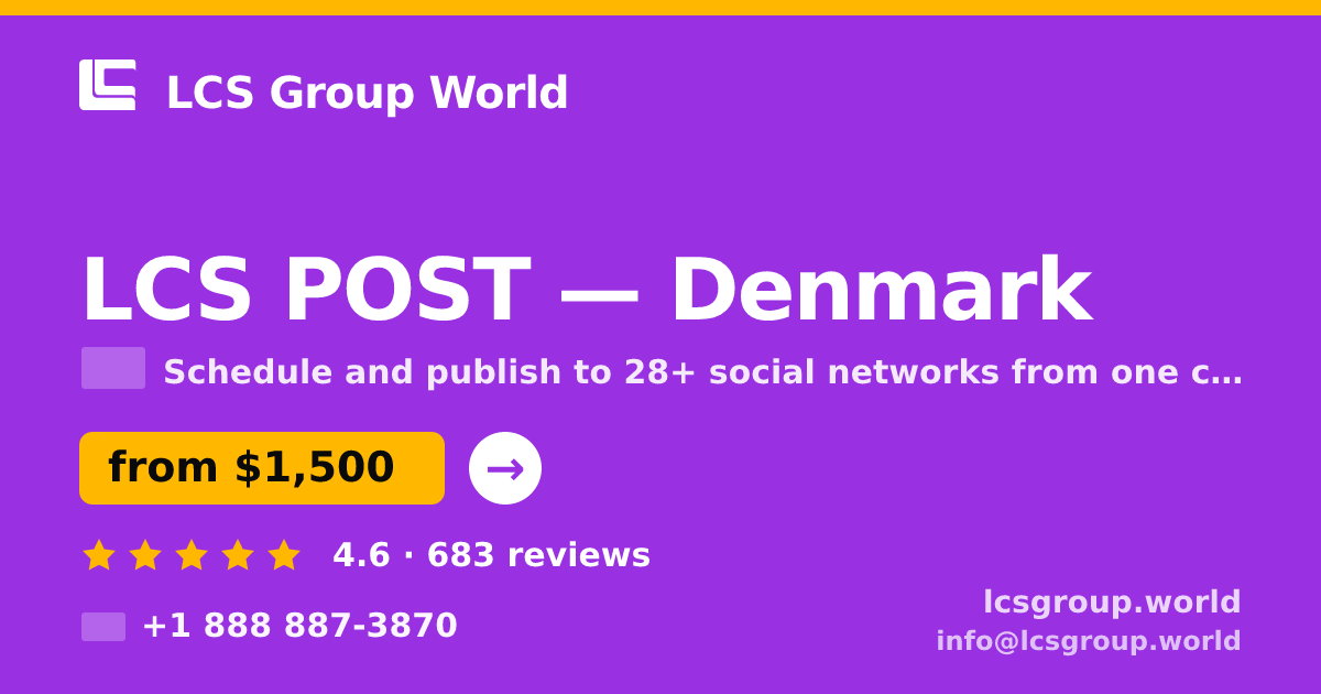 LCS POST in Denmark — from $1,500/mo, rated 4.6/5 by 683 clients. LCS Group World.