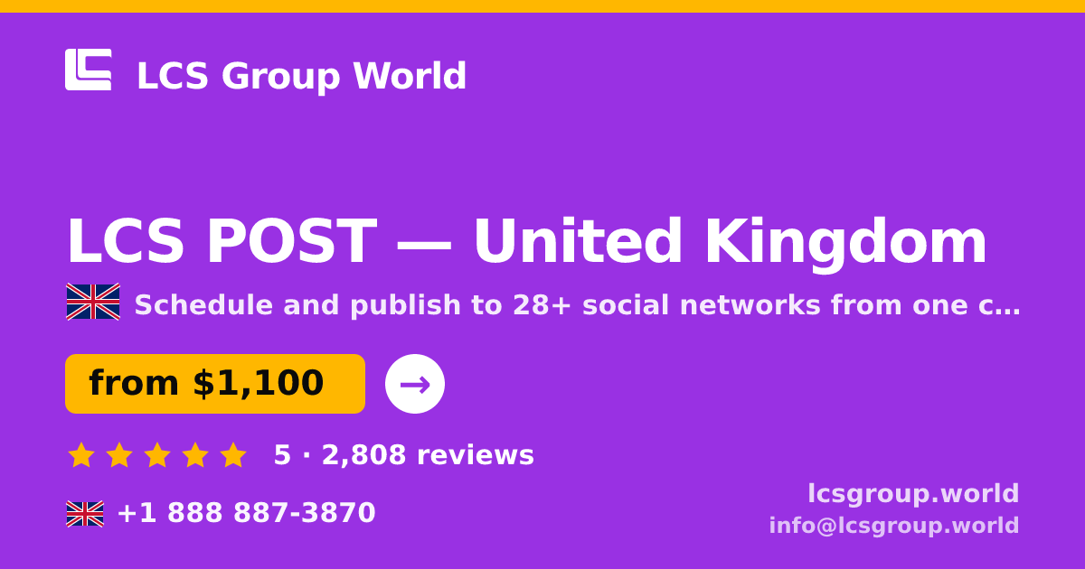 LCS POST in United Kingdom — from $1,100/mo, rated 5/5 by 2808 clients. LCS Group World.
