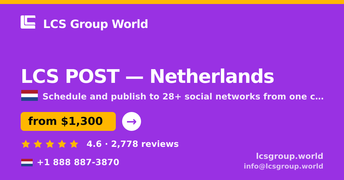 LCS POST in Rotterdam — from $1,300/mo, rated 4.8/5 by 2266 clients. LCS Group World.