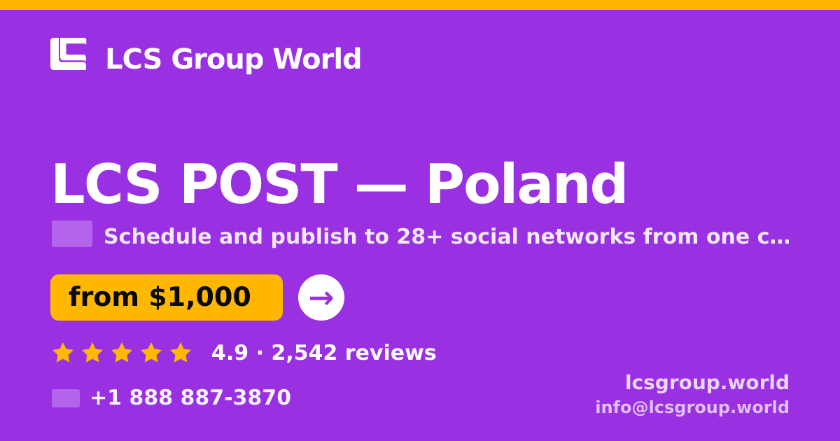 LCS POST in Poland — from $1,000/mo, rated 4.9/5 by 2542 clients. LCS Group World.