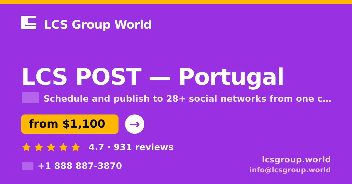 LCS POST in Lisbon — from $900/mo, rated 4.9/5 by 2579 clients. LCS Group World.