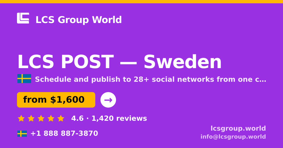 LCS POST in Sweden — from $1,600/mo, rated 4.6/5 by 1420 clients. LCS Group World.