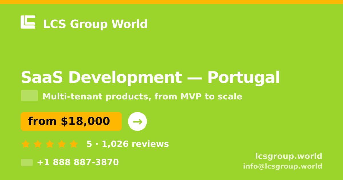SaaS Development in Porto — from $17,000, rated 5/5 by 1238 clients. LCS Group World.