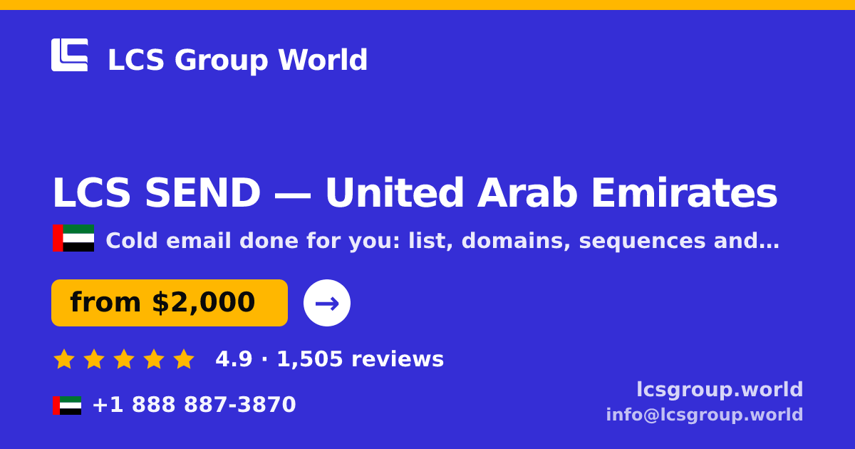 LCS SEND in United Arab Emirates — from $2,000/mo, rated 4.9/5 by 1505 clients. LCS Group World.
