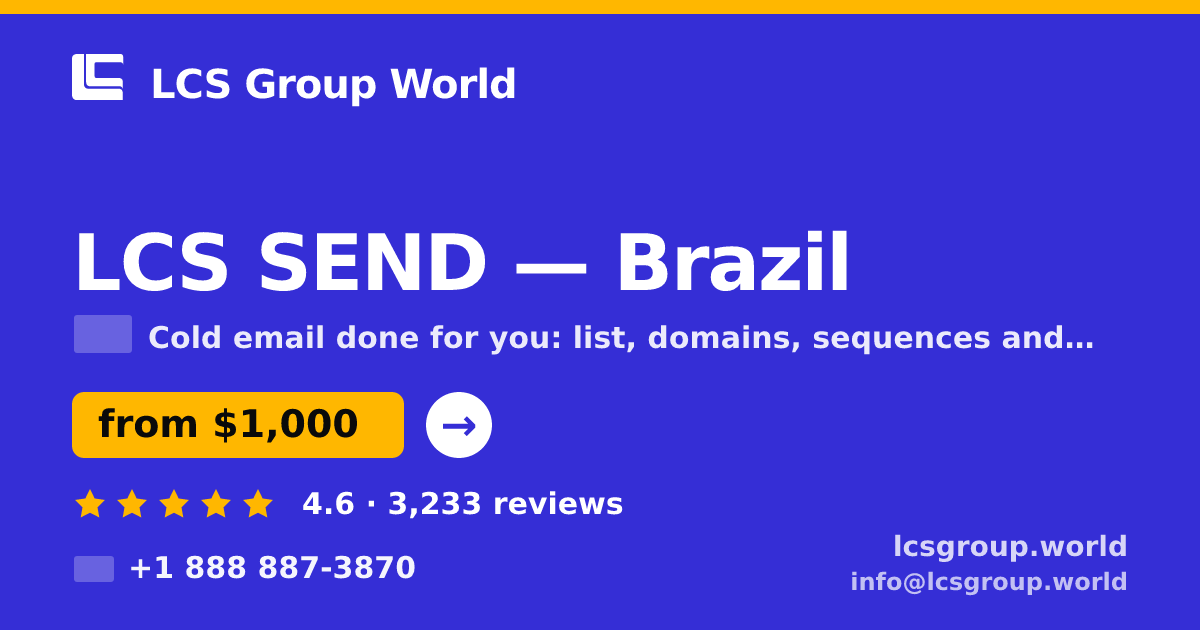 LCS SEND in Brazil — from $1,000/mo, rated 4.6/5 by 3233 clients. LCS Group World.