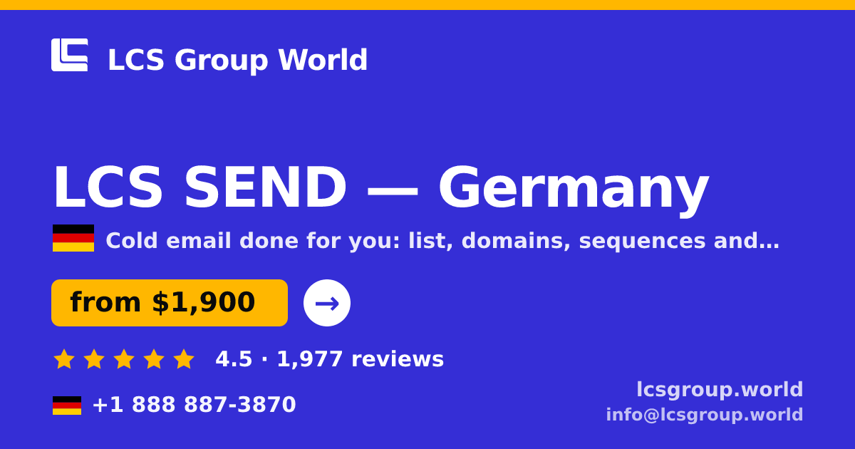 LCS SEND in Germany — from $1,900/mo, rated 4.5/5 by 1977 clients. LCS Group World.