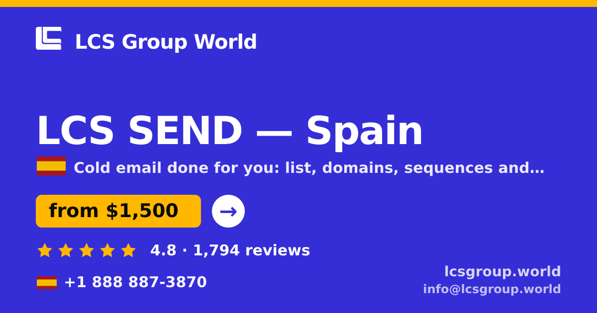 LCS SEND in Spain — from $1,500/mo, rated 4.8/5 by 1794 clients. LCS Group World.