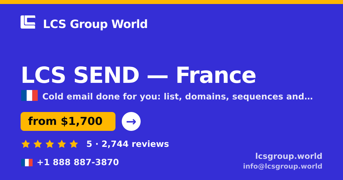 LCS SEND in France — from $1,700/mo, rated 5/5 by 2744 clients. LCS Group World.