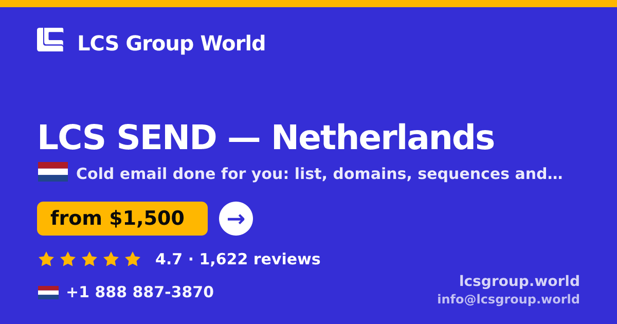 LCS SEND in Netherlands — from $1,500/mo, rated 4.7/5 by 1622 clients. LCS Group World.
