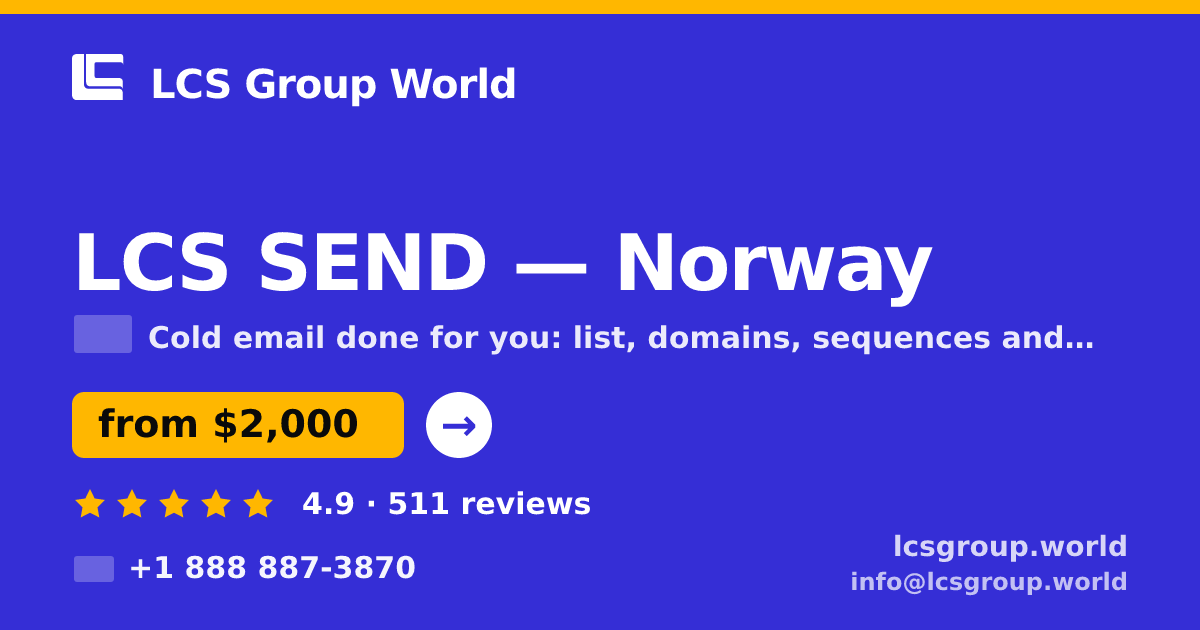 LCS SEND in Norway — from $2,000/mo, rated 4.9/5 by 511 clients. LCS Group World.