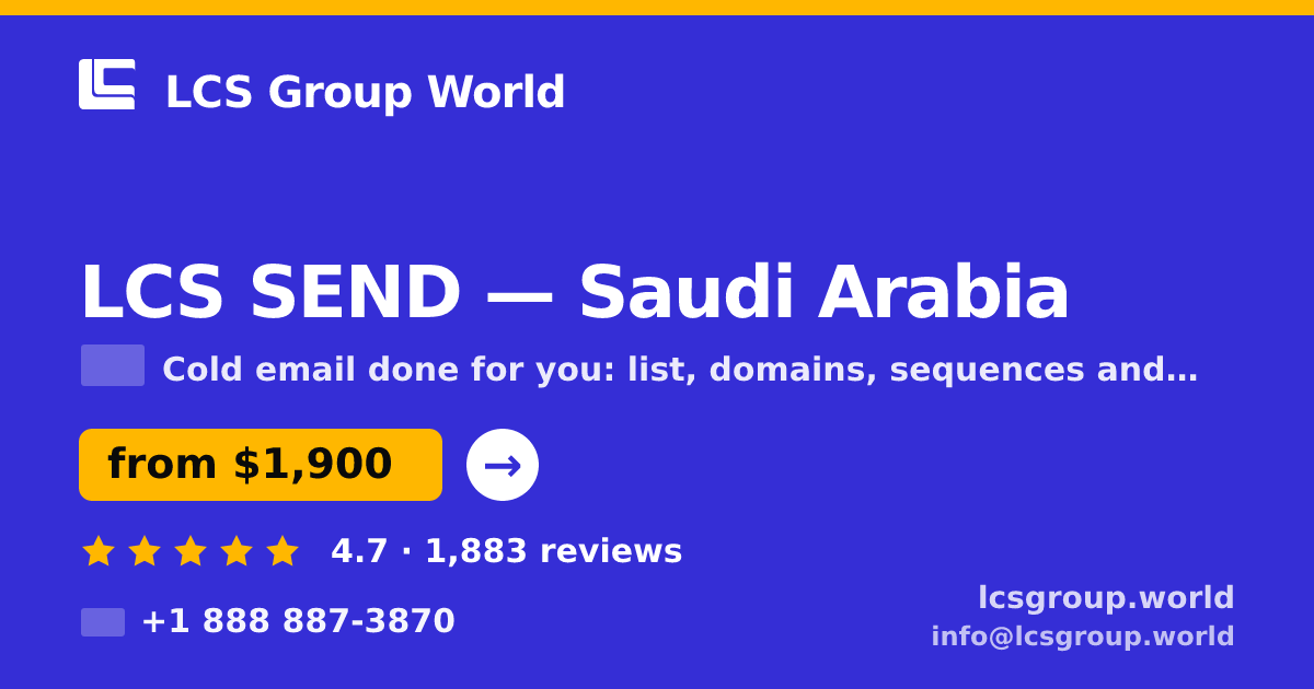 LCS SEND in Saudi Arabia — from $1,900/mo, rated 4.7/5 by 1883 clients. LCS Group World.