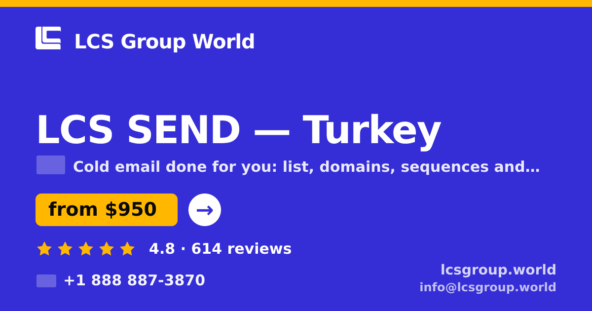 LCS SEND in Turkey — from $950/mo, rated 4.8/5 by 614 clients. LCS Group World.
