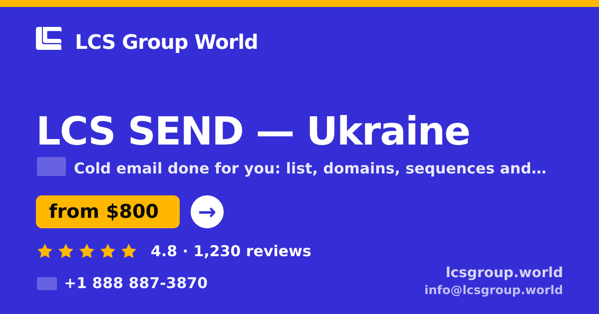 LCS SEND in Ukraine — from $800/mo, rated 4.8/5 by 1230 clients. LCS Group World.