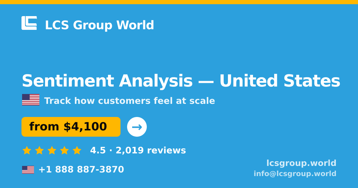 Sentiment Analysis in Portland — from $5,700, rated 4.6/5 by 3329 clients. LCS Group World.