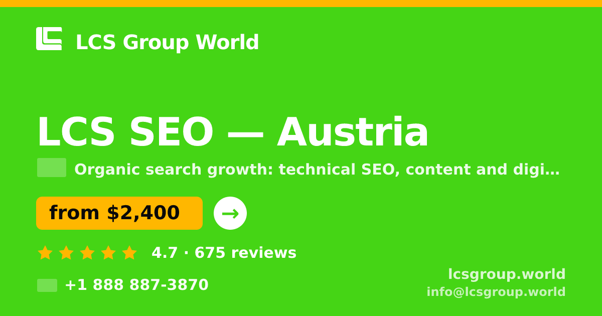 LCS SEO in Graz — from $2,900/mo, rated 4.9/5 by 1363 clients. LCS Group World.
