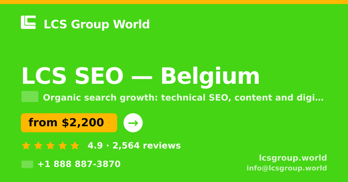 LCS SEO in Antwerp — from $2,000/mo, rated 4.6/5 by 2180 clients. LCS Group World.