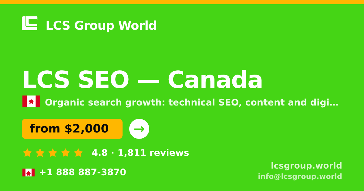 LCS SEO in Canada — from $2,000/mo, rated 4.8/5 by 1811 clients. LCS Group World.