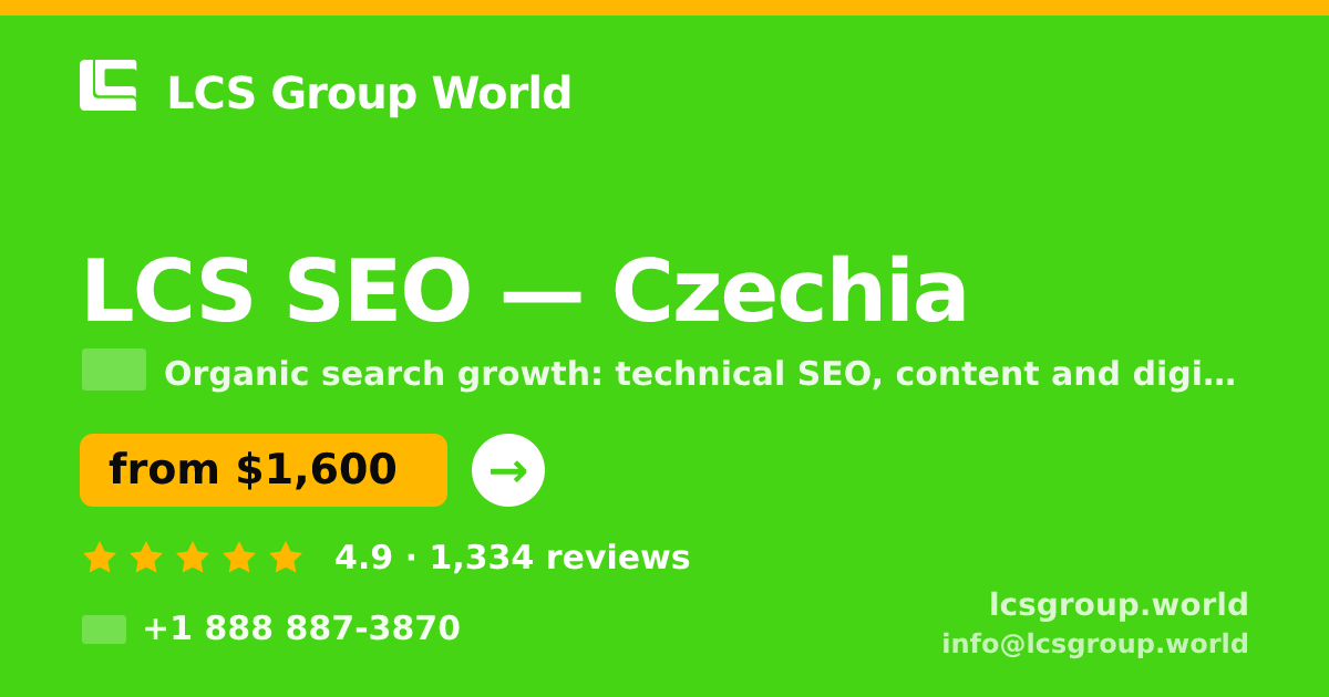 LCS SEO in Czechia — from $1,600/mo, rated 4.9/5 by 1334 clients. LCS Group World.