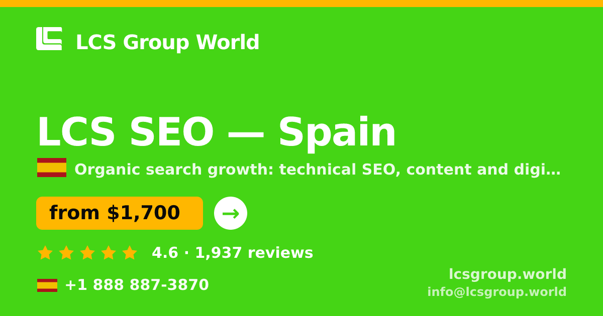 LCS SEO in Barcelona — from $2,100/mo, rated 5/5 by 3038 clients. LCS Group World.