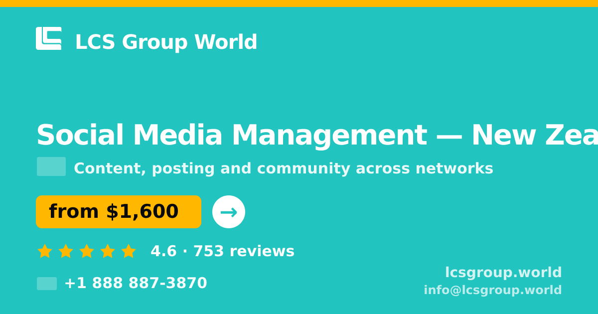 Social Media Management in Auckland — from $1,600/mo, rated 4.8/5 by 2630 clients. LCS Group World.