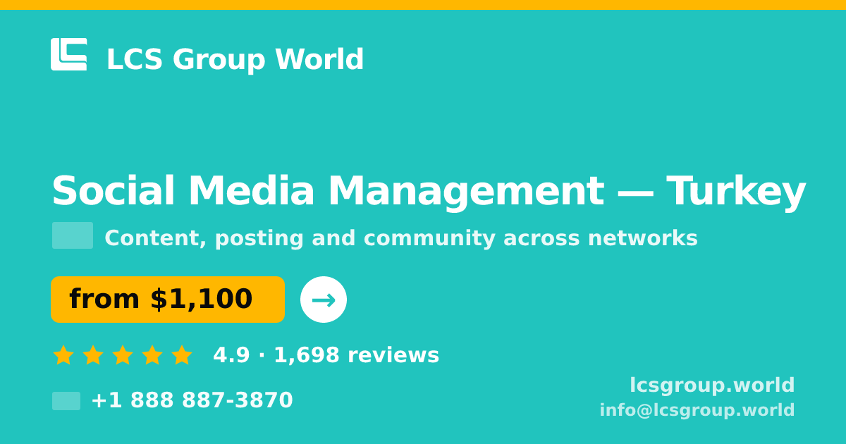 Social Media Management in İzmir — from $450/mo, rated 4.8/5 by 815 clients. LCS Group World.