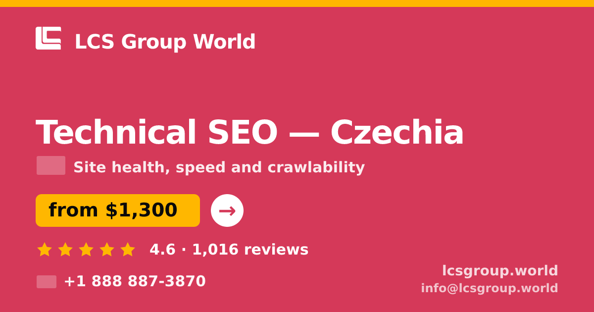 Technical SEO in Czechia — from $1,300, rated 4.6/5 by 1016 clients. LCS Group World.