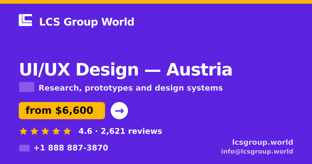 UI/UX Design in Linz — from $6,600, rated 5/5 by 1153 clients. LCS Group World.