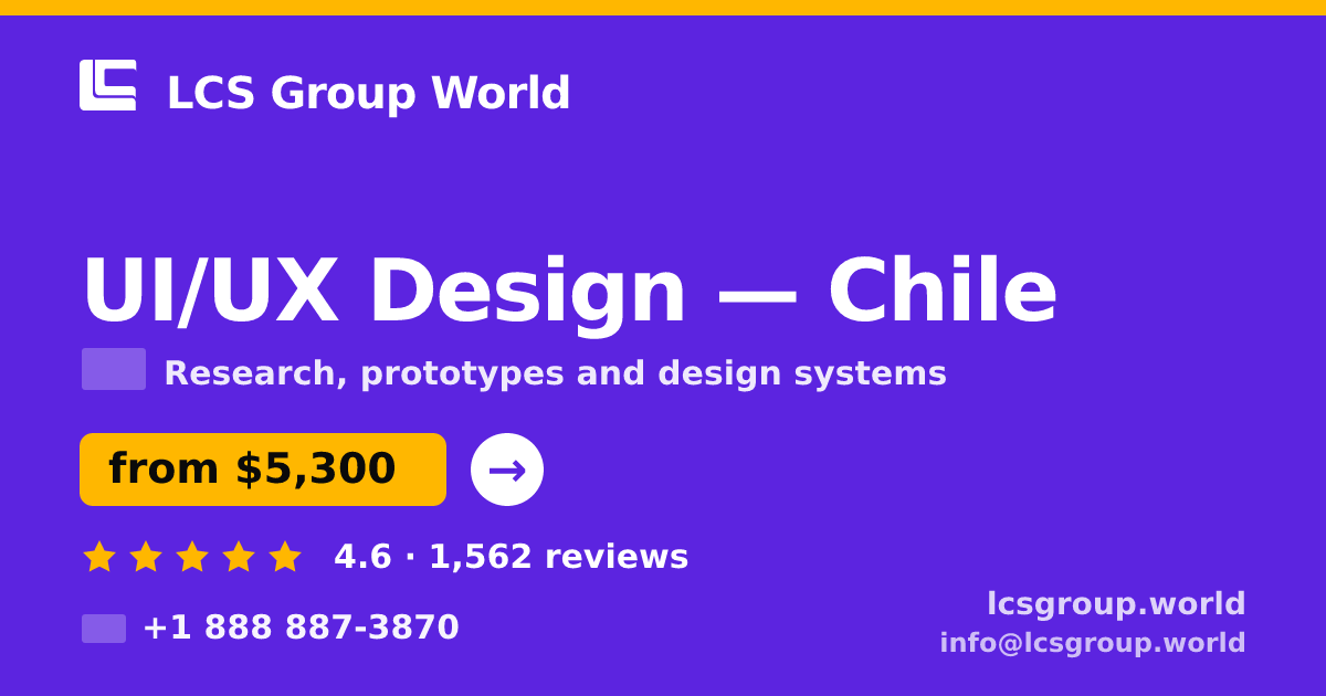UI/UX Design in Chile — from $5,300, rated 4.6/5 by 1562 clients. LCS Group World.