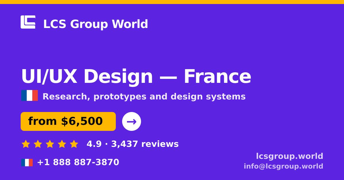 UI/UX Design in Lyon — from $8,600, rated 4.7/5 by 1036 clients. LCS Group World.