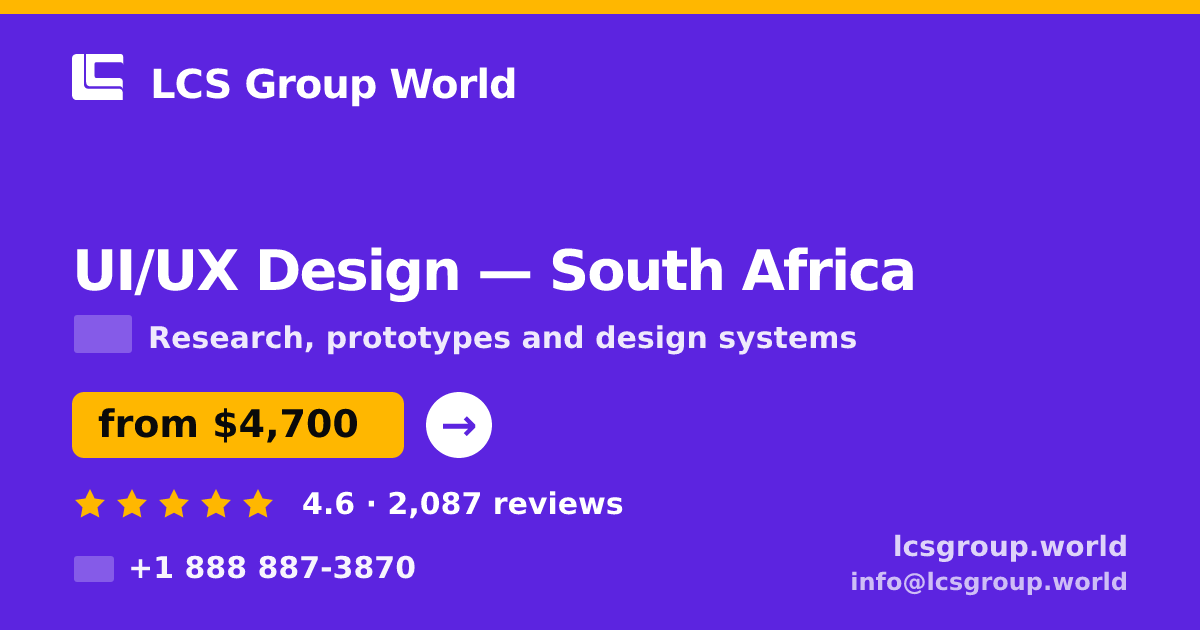 UI/UX Design in Cape Town — from $4,900, rated 5/5 by 2121 clients. LCS Group World.