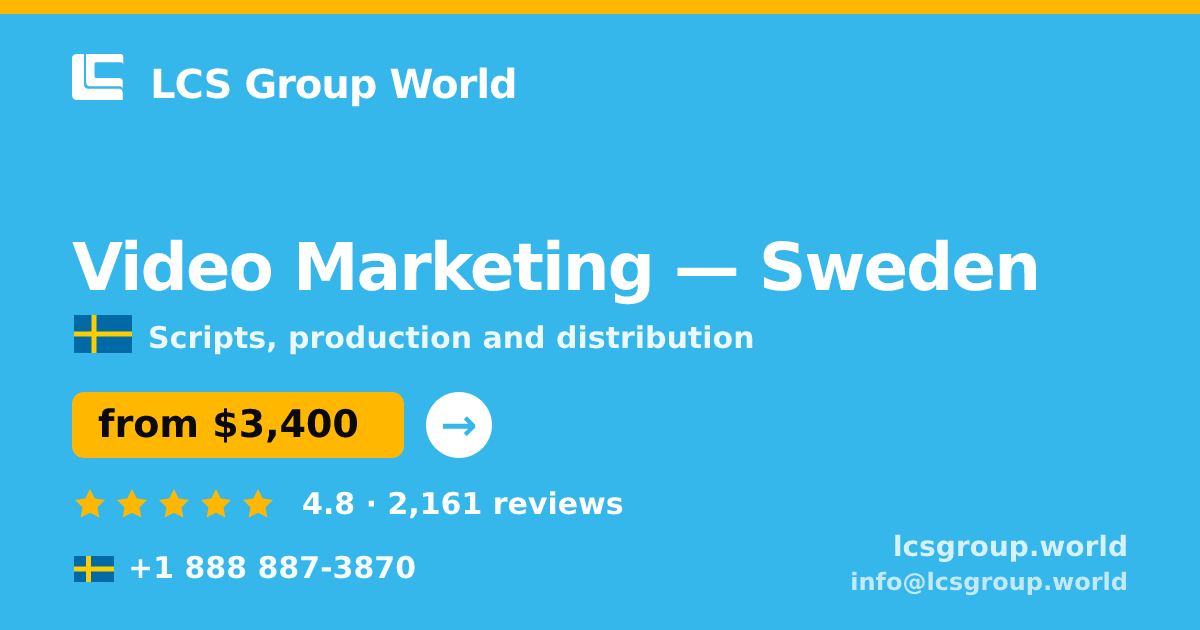Video Marketing in Gothenburg — from $4,700, rated 5/5 by 2183 clients. LCS Group World.