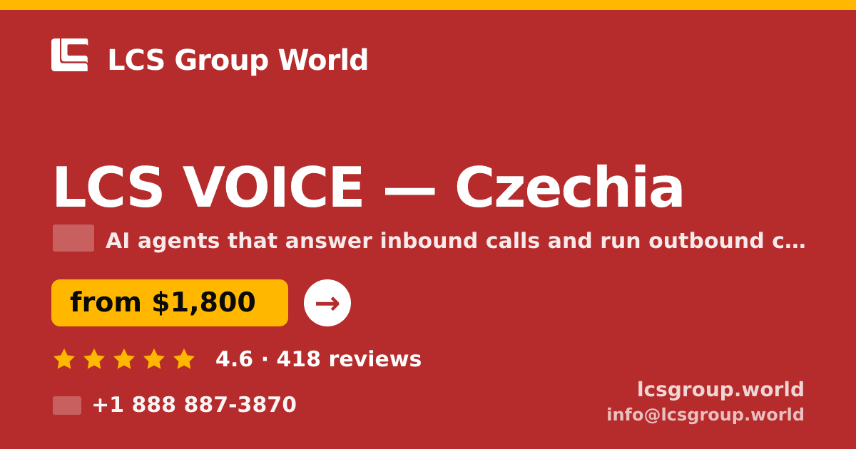 LCS VOICE in Czechia — from $1,800/mo, rated 4.6/5 by 418 clients. LCS Group World.