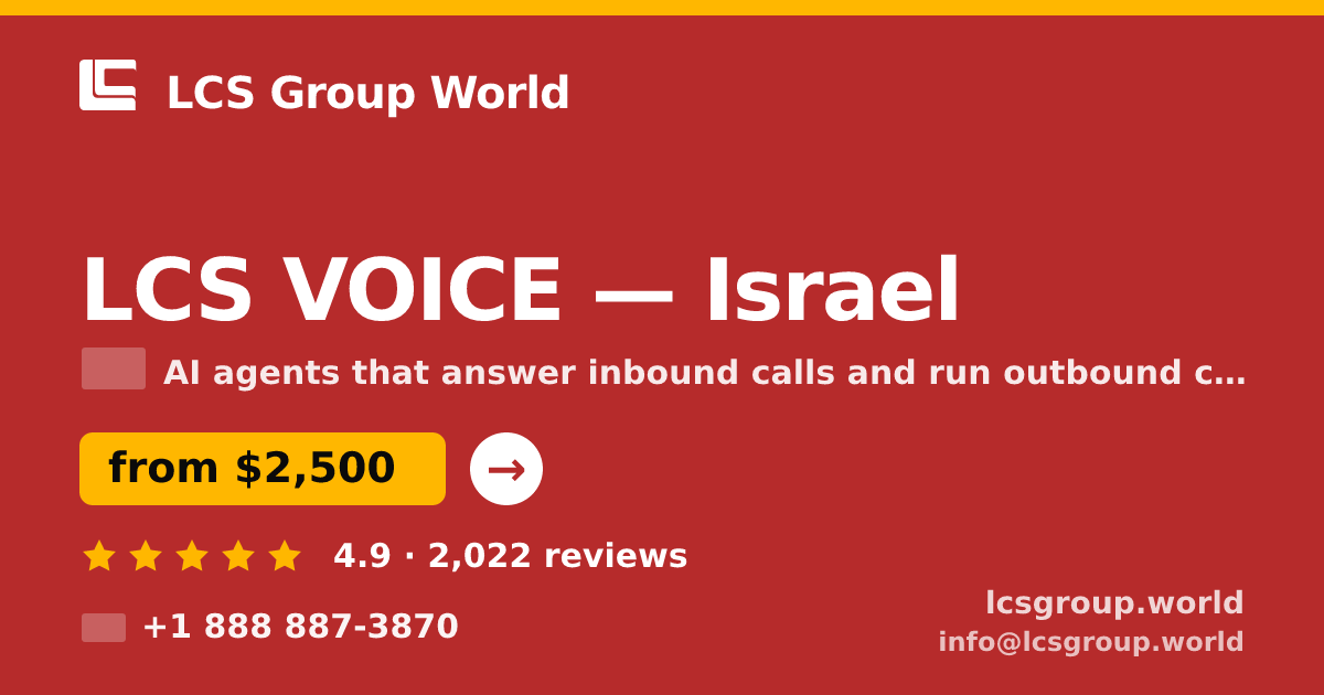 LCS VOICE in Jerusalem — from $3,000/mo, rated 4.5/5 by 3117 clients. LCS Group World.