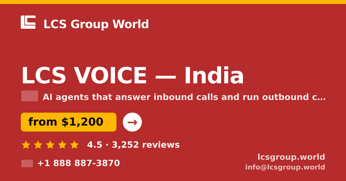 LCS VOICE in India — from $1,200/mo, rated 4.5/5 by 3252 clients. LCS Group World.