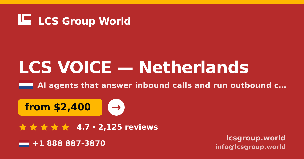LCS VOICE in Rotterdam — from $2,300/mo, rated 4.7/5 by 2571 clients. LCS Group World.