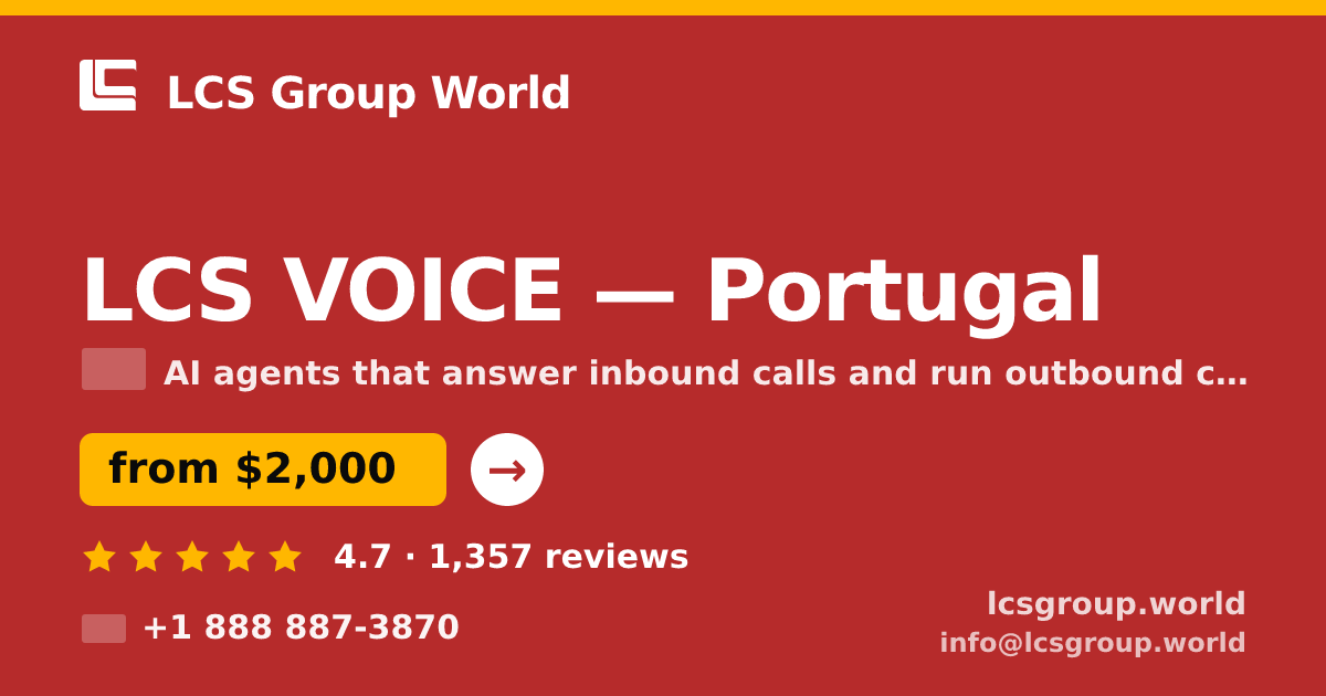 LCS VOICE in Braga — from $1,500/mo, rated 4.7/5 by 2955 clients. LCS Group World.