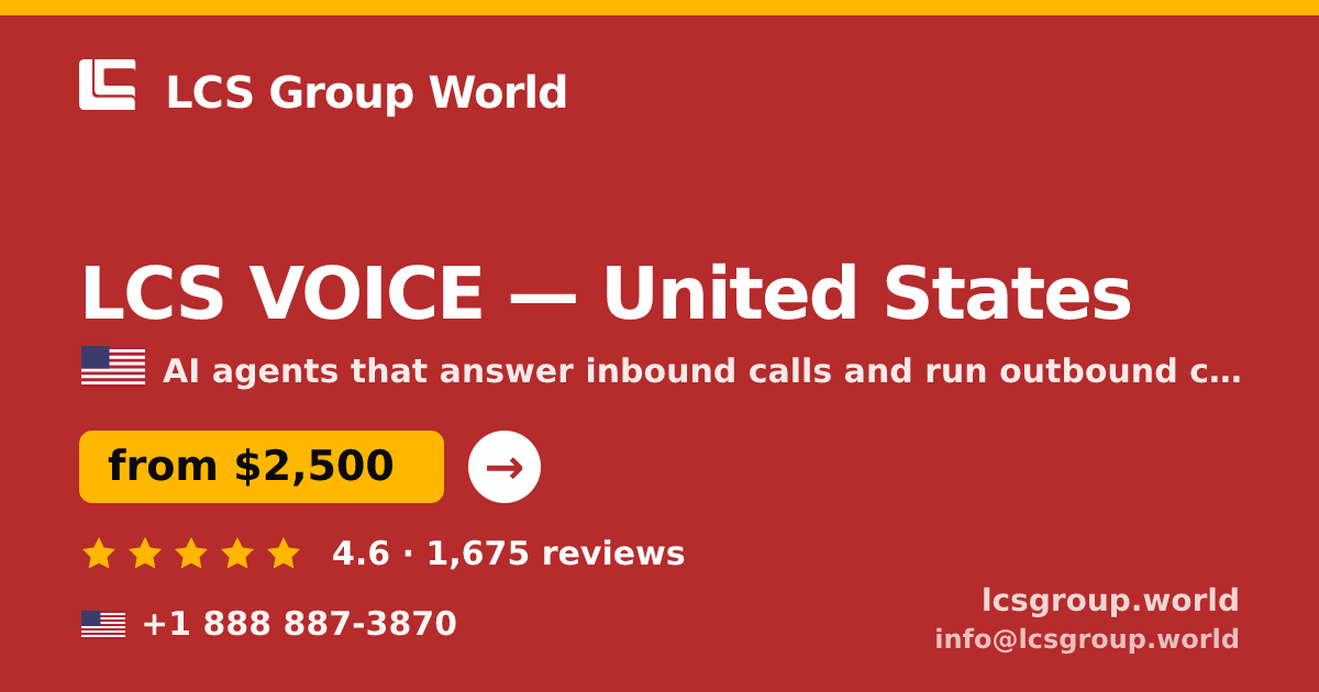 LCS VOICE in United States — from $2,500/mo, rated 4.6/5 by 1675 clients. LCS Group World.